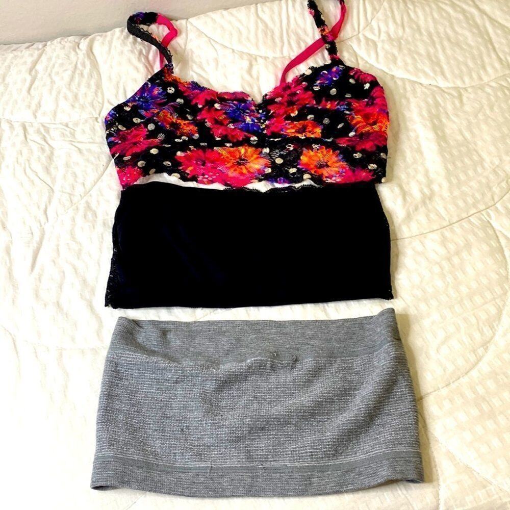 3 bras. (2) bandeau and (1) bralette. Victoria Secret, Full Tilt. See video.